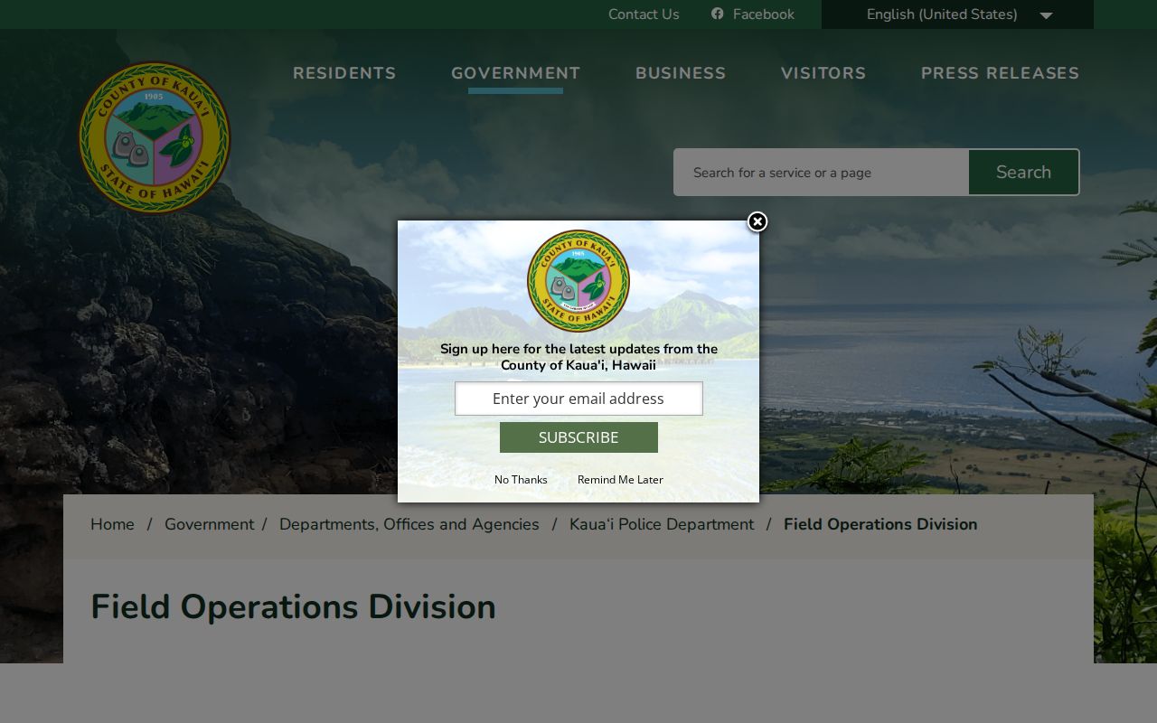 Kauaʻi County arrest records and KPD field operations