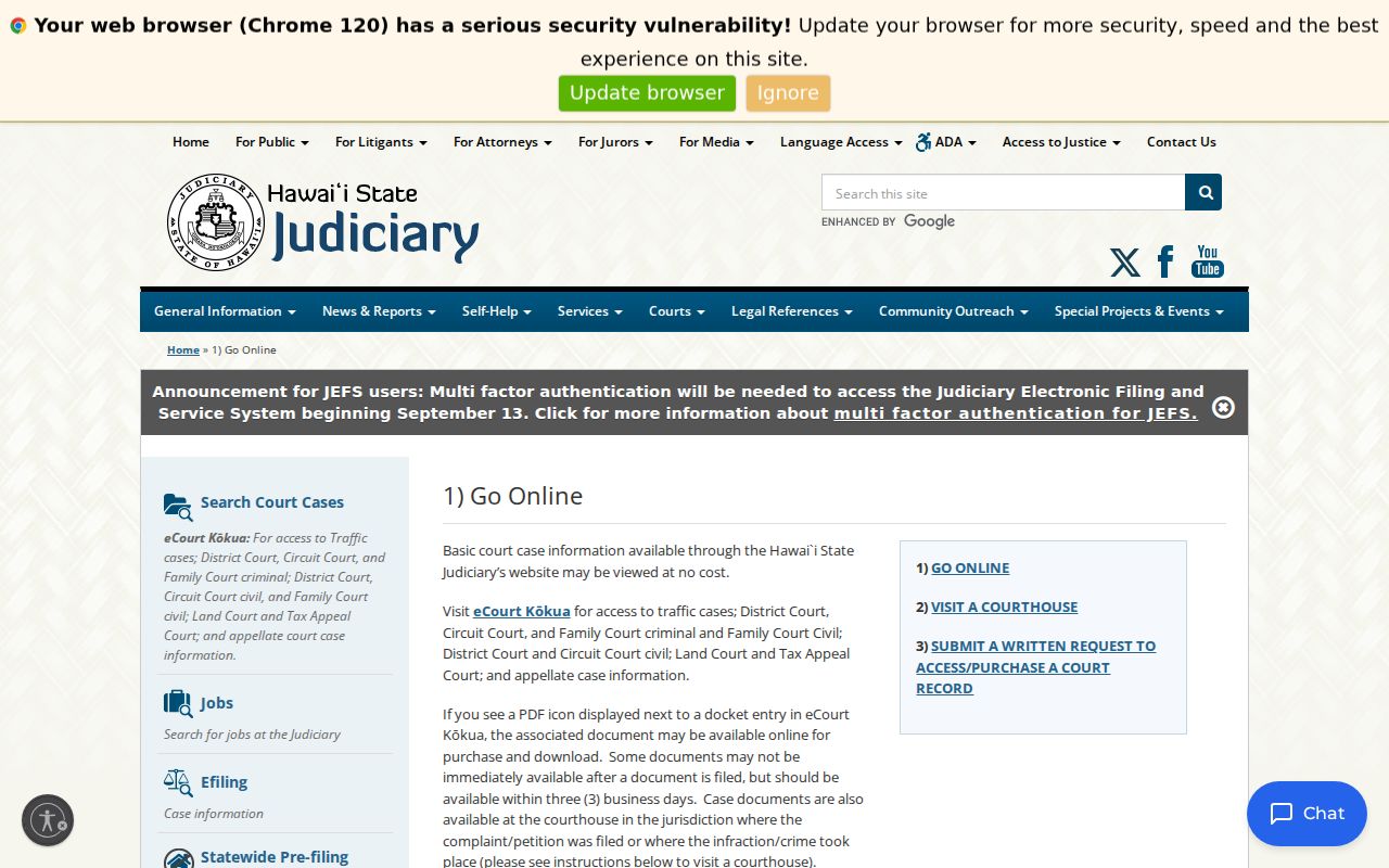 Kauaʻi County criminal court record access options