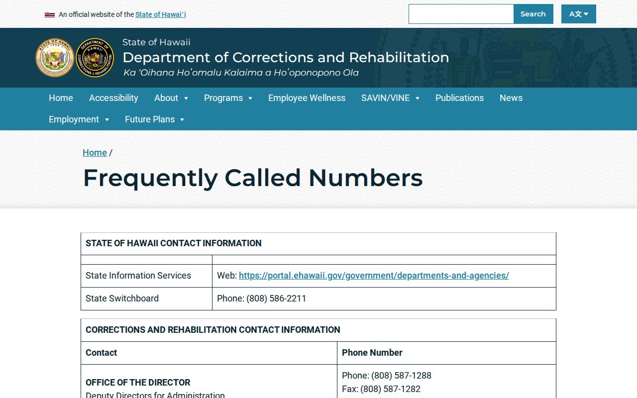 Kapaʻa criminal history and KCCC contact directory