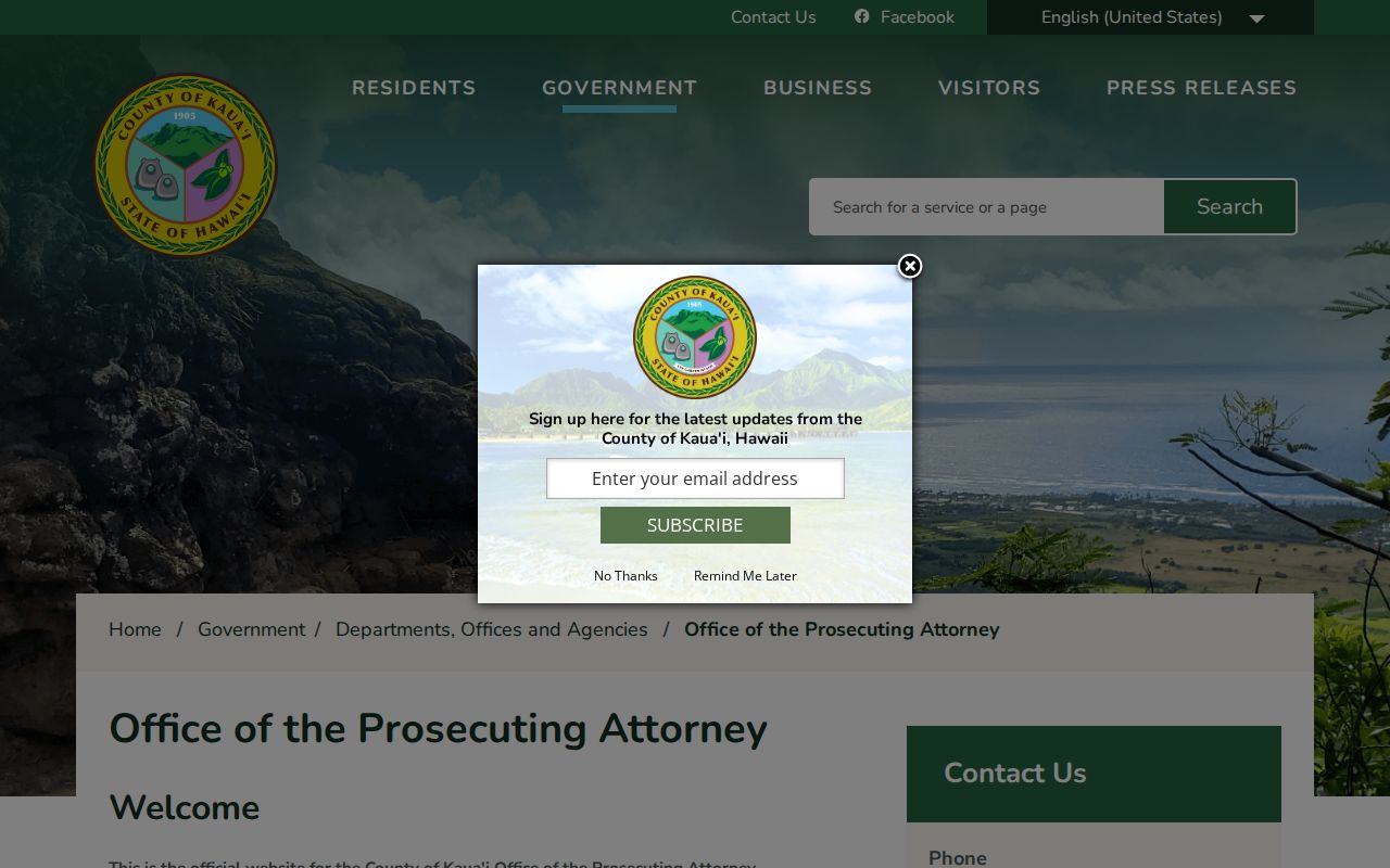 Līhuʻe criminal record flow through the Kauaʻi prosecutor